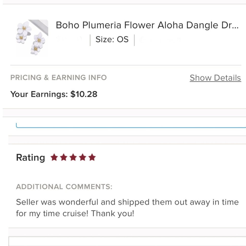 Boho Plumeria Flower Aloha Dangle Drop Statement Earrings White I - Picture 10 of 11
